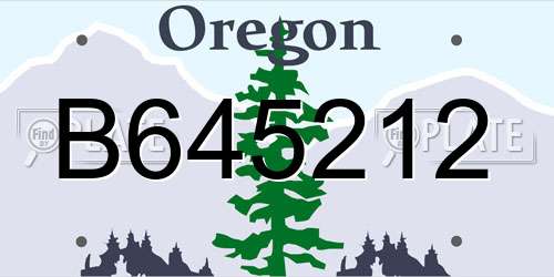 B645212 Oregon License Plate