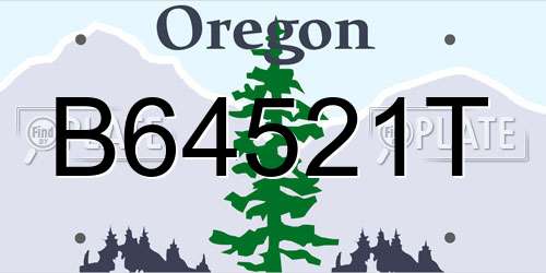 B64521T Oregon License Plate