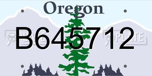 B645712 Oregon License Plate