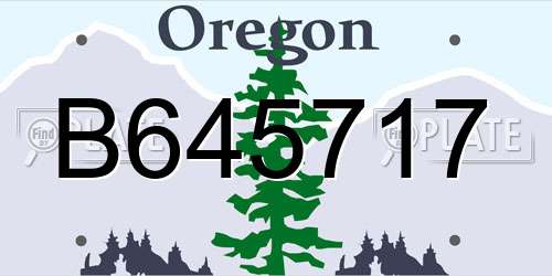 B645717 Oregon License Plate