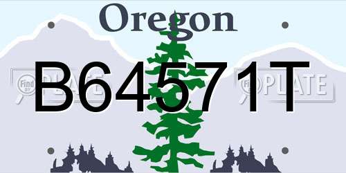 B64571T Oregon License Plate