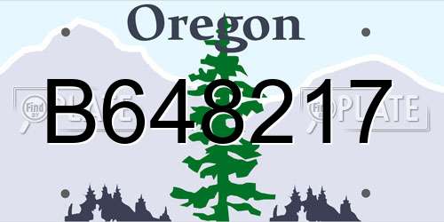 B648217 Oregon License Plate