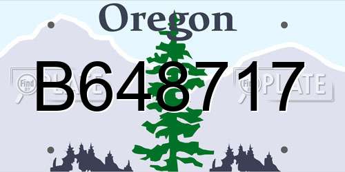 B648717 Oregon License Plate