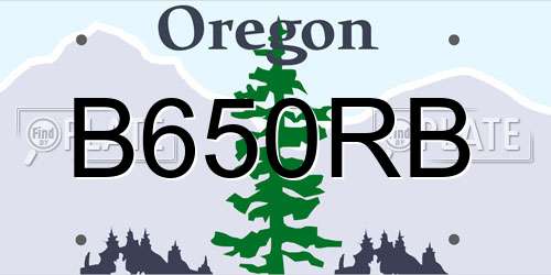 B650RB Oregon License Plate
