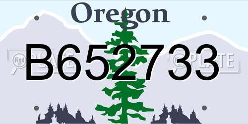B652733 Oregon License Plate