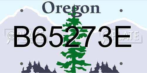 B65273E Oregon License Plate