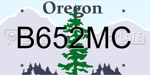 B652MC Oregon License Plate
