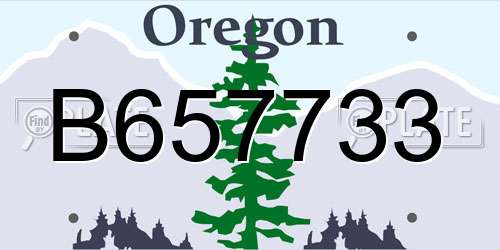 B657733 Oregon License Plate