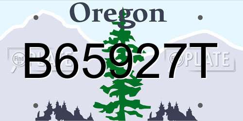 B65927T Oregon License Plate
