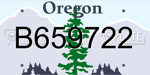 B659722 Oregon License Plate