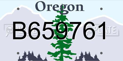 B659761 Oregon License Plate