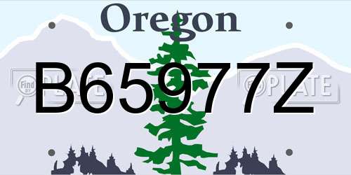 B65977Z Oregon License Plate