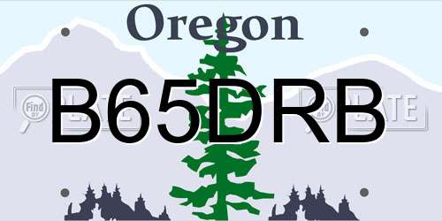 B65DRB Oregon License Plate