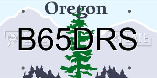 B65DRS Oregon License Plate