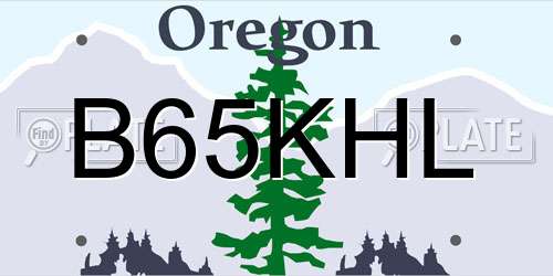 B65KHL Oregon License Plate