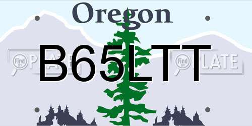 B65LTT Oregon License Plate