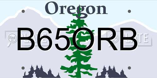 B65ORB Oregon License Plate