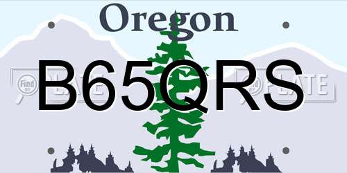B65QRS Oregon License Plate