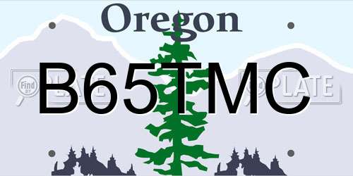 B65TMC Oregon License Plate