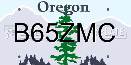B65ZMC Oregon License Plate