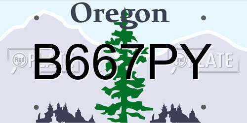 B667PY Oregon License Plate