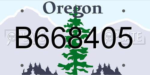 B668405 Oregon License Plate