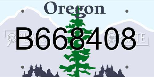 B668408 Oregon License Plate