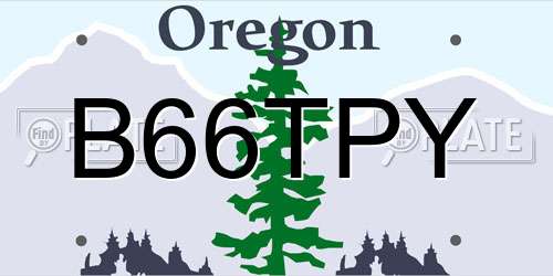B66TPY Oregon License Plate