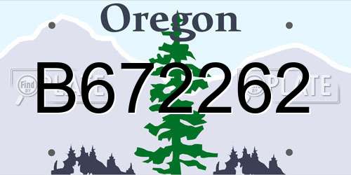 B672262 Oregon License Plate