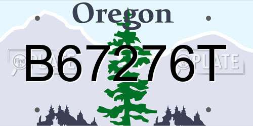 B67276T Oregon License Plate