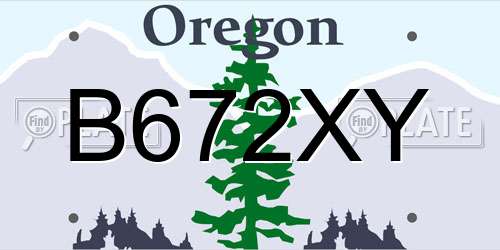 B672XY Oregon License Plate