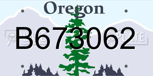 B673062 Oregon License Plate