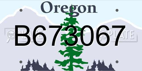 B673067 Oregon License Plate