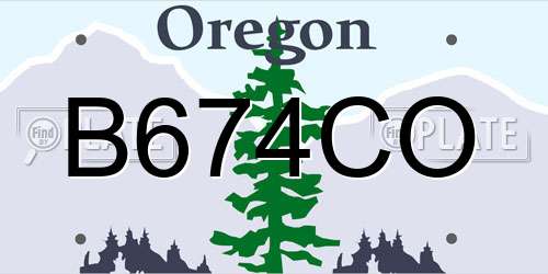B674CO Oregon License Plate