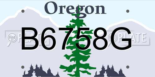 B6758G Oregon License Plate