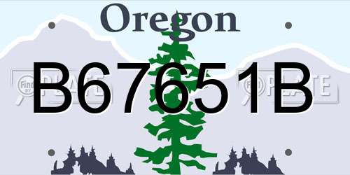 B67651B Oregon License Plate