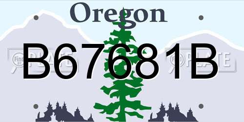 B67681B Oregon License Plate