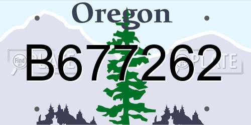 B677262 Oregon License Plate