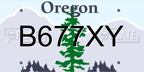B677XY Oregon License Plate