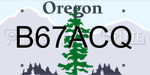 B67ACQ Oregon License Plate