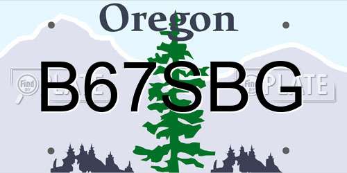 B67SBG Oregon License Plate
