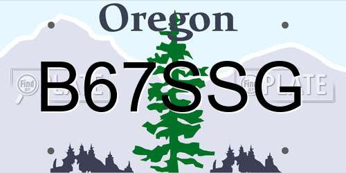 B67SSG Oregon License Plate