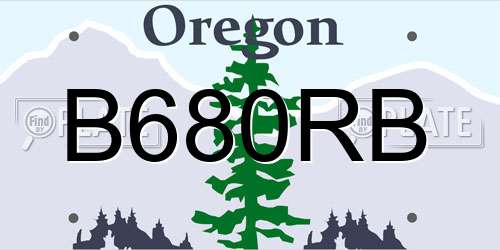 B680RB Oregon License Plate