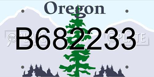 B682233 Oregon License Plate