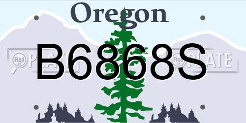 B6868S Oregon License Plate