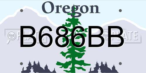 B686BB Oregon License Plate