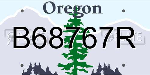 B68767R Oregon License Plate