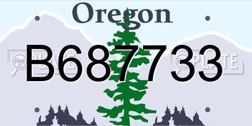 B687733 Oregon License Plate