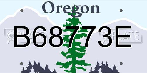 B68773E Oregon License Plate