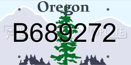 B689272 Oregon License Plate